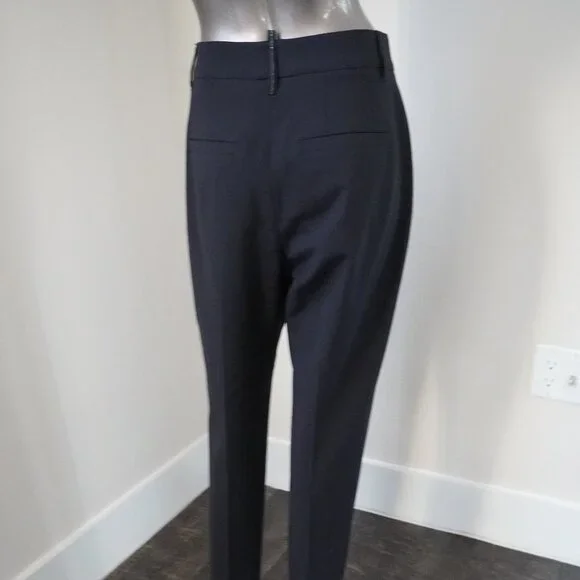 Brunello Cucinelli Monili Pants Navy Blue Tropical Luxury Virgin Wool Size 6 - Picture 5 of 8
